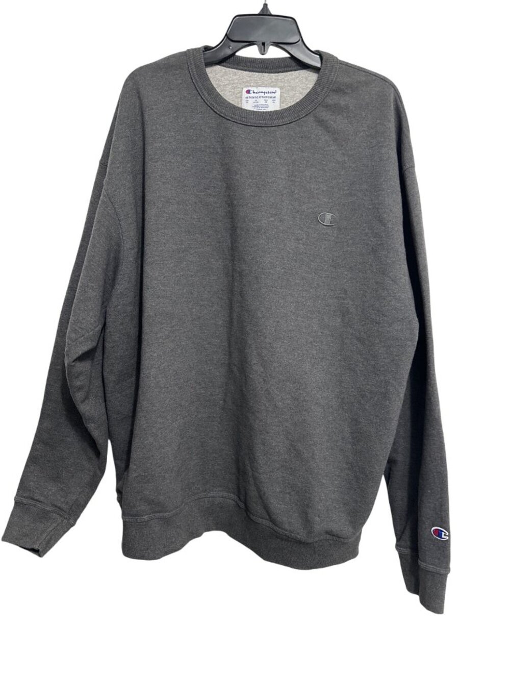 Champion Mens Gray Crewneck Sweatshirt XXL Cotton Blend Athletic Wear